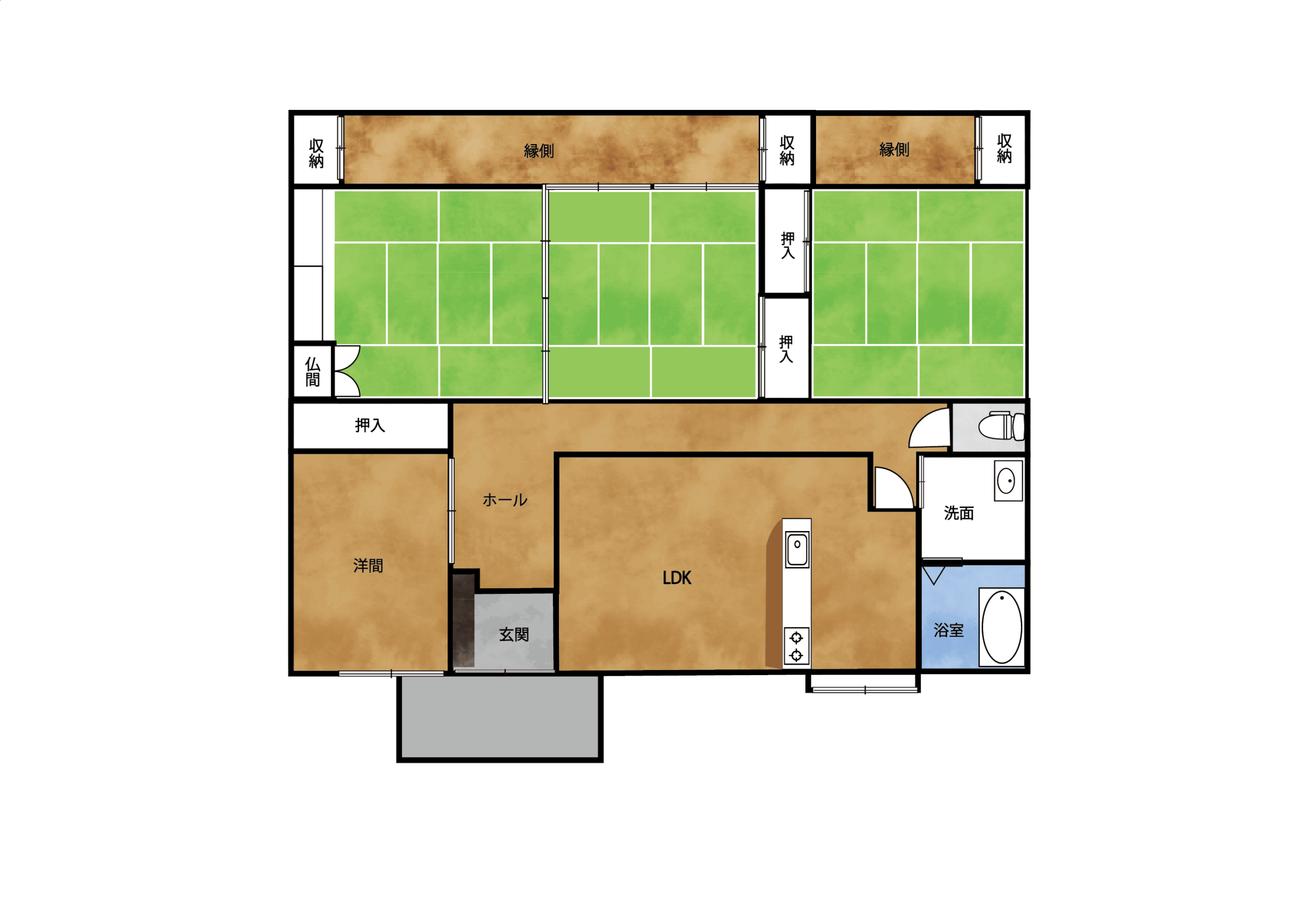 姶良市東餅田字塩入 中古売家 平屋 4LDK